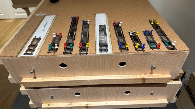 Trial track spacing for fiddleyard
